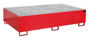 Lekbak met verzinkt rooster voor stelling 2150x1300x505 mm-rood