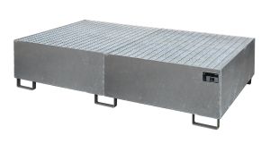 Verzinkte lekbak met rooster voor stelling 2150x1300x505 mm