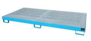 Lekbak met verzinkt rooster voor stelling 2650x1300x206 mm-blauw