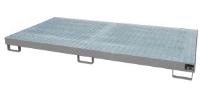 Lekbak met verzinkt rooster voor stelling 2650x1300x206 mm-grijs