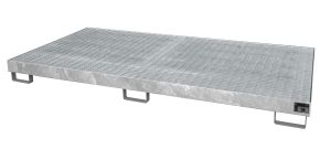 Verzinkte lekbak met rooster voor stelling 2650x1300x206 mm