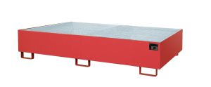 Lekbak met verzinkt rooster voor stelling 2650x1300x300 mm-rood