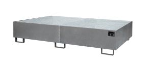Verzinkte lekbak met rooster voor stelling 2650x1300x300 mm