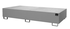 Lekbak met verzinkt rooster voor stelling 2650x1300x435 mm-grijs