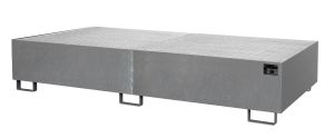 Verzinkte lekbak met rooster voor stelling 2650x1300x435 mm