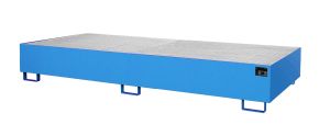 Lekbak met verzinkt rooster voor stelling 3250x1300x264 mm-blauw