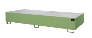 Lekbak met verzinkt rooster voor stelling 3250x1300x380 mm-groen