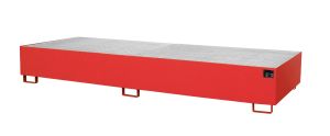 Lekbak met verzinkt rooster voor stelling 3550x1300x355 mm-rood