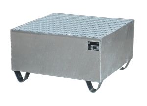 Verzinkte opvangbak met verzinkt rooster 800 x 800 x 465 mm
