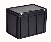 ESD kunststof RAKO kist  600x400x440 mm, 90 liter met afsluitbaar deksel.
