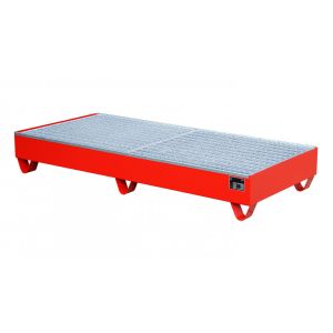 Opvangbak met verzinkt rooster 1800 x 800 x 275 mm-rood