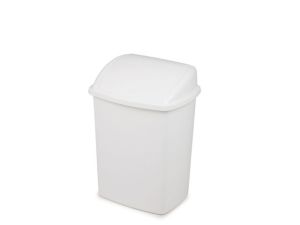 Afvalbak met swingdeksel 40 ltr. Wit.