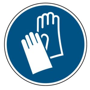 Veiligheidshandschoenen verplicht, Sticker diameter 50 mm ( 2 Stuks)