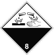 Vervoerspictogram 'Bijtend (corrosief)' (ADR 8)