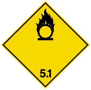 Vervoerspictogram 'Oxyderende stof' (ADR 5.1)