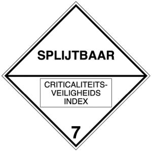 Vervoerspictogram 'Splijtbaar' (ADR 7E)
