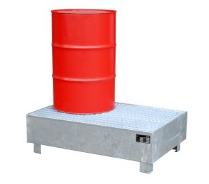 Verzinkte lekbak met rooster 1200 x 800 x 360 mm