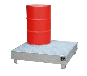 Verzinkte lekbak met rooster 1200 x 1200 x 285 mm