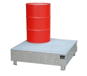 Verzinkte lekbak met rooster 1200 x 1200 x 415 mm