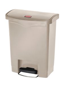 Slim Jim Step On container Front Step kunststof 30 liter, Rubbermaid, beige