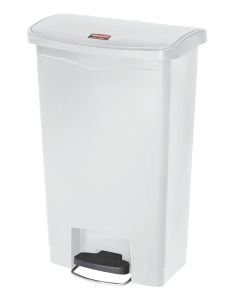 Slim Jim Step On container Front Step kunststof 50 liter, Rubbermaid, wit