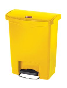 Slim Jim Step On container Front Step kunststof 30 liter, Rubbermaid, geel