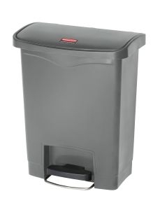 Slim Jim Step On container Front Step kunststof 30 liter, Rubbermaid, grijs