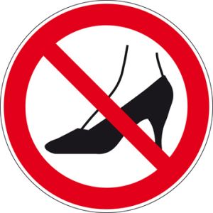 Verboden met hoge hakken te betreden