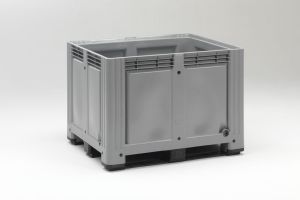 Palletbox op 3 sleden, 1200x1000x870 mm, 760 ltr, grijs