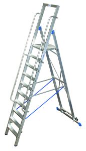Verrijdbare trapladder met 10 treden - Stabilo 127808