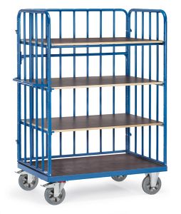 Zwaarlast etagewagen 18312-1 (met 4 etages van hout, kopwanden en achterwand met spijlen)