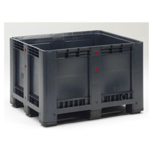 Palletbox op 3 sleden, 1200x1000x780 mm, 610 ltr, recycle PE