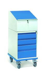 Verrijdbare kast 2449 met schrijfblad