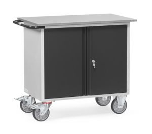 Werkplaatswagen 2456 met dubbele kast, antracietgrijs