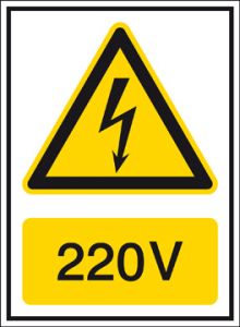 Voltagepictogram 220V sticker