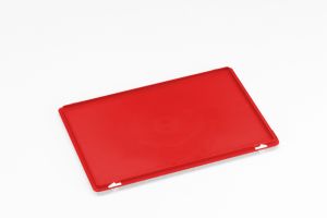 Scharnierdeksel met snapsluitingen voor RAKO bak, 600x400 mm, rood
