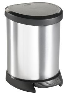 Pedaalemmer Decobin 5 liter, zilver, zwart