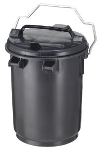 Kunststof afvalbak 35 liter, donkergrijs