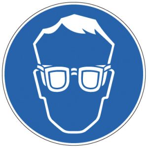 Vloerpictogram - Oogbescherming verplicht (diameter 500 mm)