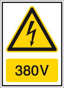 Voltagepictogram 380V sticker