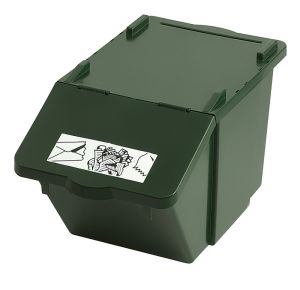 Stapelbak voor afvalscheiding, groen
