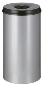 Vlamdovende papierbak 50 liter, grijs, zwart