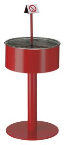 Zandasbak op voet, rood