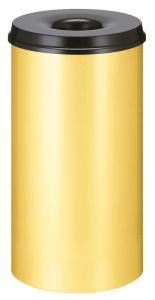 Vlamdovende papierbak 50 liter, geel, zwart
