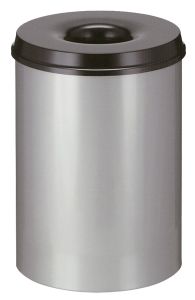 Vlamdovende papierbak 30 liter, grijs, zwart