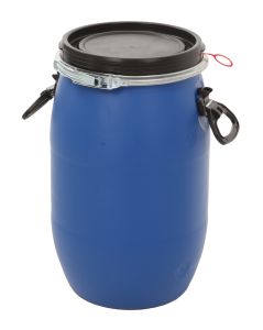 Kunststof ton 30 liter, blauw, zwart