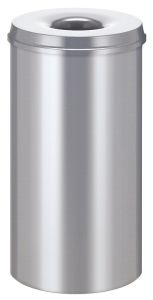 Vlamdovende papierbak 50 liter, zilver