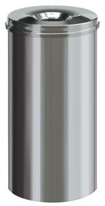 Vlamdovende papierbak RVS 50 liter, RVS