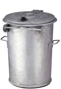 Staalverzinkte afvalbak 90 liter - verzinkt