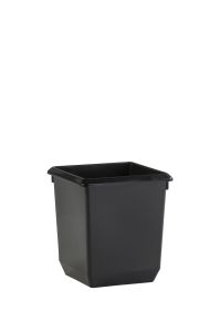 Vierkant tapse papierbak 21 liter, zwart